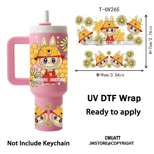 Lovely Cartoon Monsters Princess UV DTF Custom Print Ready To Apply Transfer Stickers Waterproof Wraps For Mini Tumbler Keychain