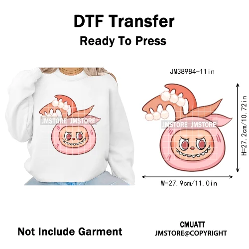 Cartoon Princess Girly Flowers Checkered Doll Characters Iron on DTF Washable Heat Transfer Stickers Ready to Press for Clothing