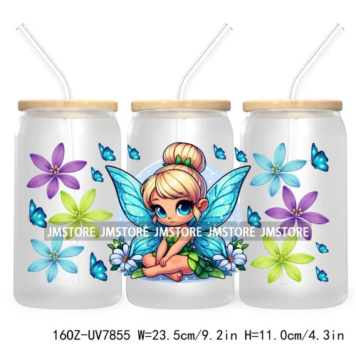 Cute Baby Princess Queen 16OZ UV Cup Wrap DTF Transfer Stickers For Libbey Glass Can Cups Tumbler Waterproof Labels Best Friends