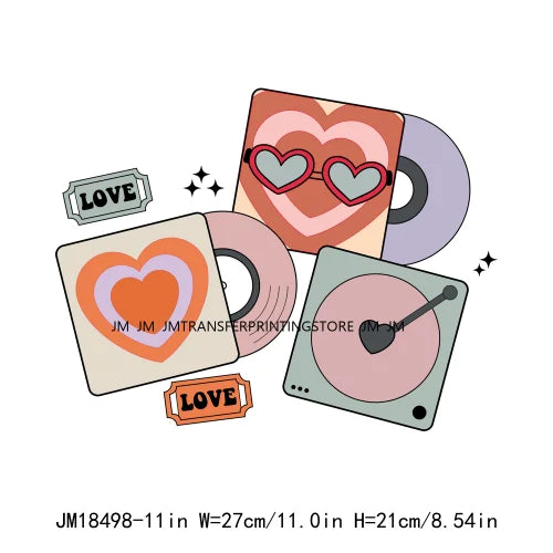 Be Mine Valentine Vibes Love More Worry Less All You Need Is Love XOXO Heart Candy Cold Peel DTF Transfer Stickers For Hoodies