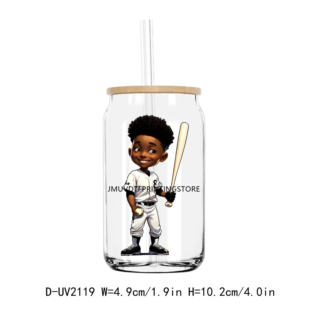 Baseball Football Sport Boy UV DTF Transfers Stickers Decals For Libbey Cold Cups Mugs Tumbler Waterproof DIY Craft