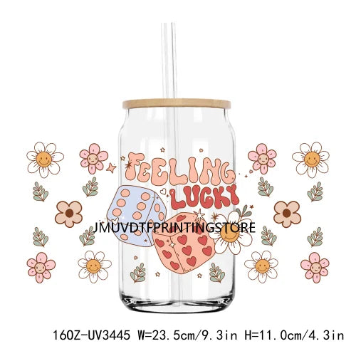 Love More Worry Less UV DTF Sticker For 16OZ Libbey Glass Cup Can Wrap Transfer Sticker Custom Labels DIY Logo XOXO Valentines