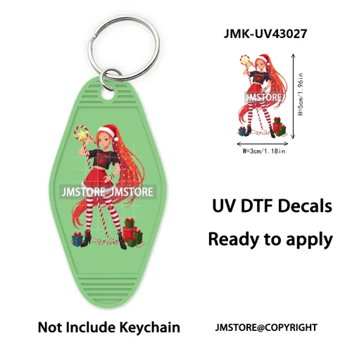 Christmas Kpop Team Demon Hunters Movie UV DTF Keychain Decals Ready To Apply Waterproof Durable Wraps For Hotel Motel Keychain