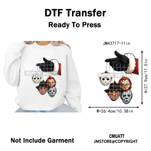 Very Merry Christmas Party Cartoon Princess Kids Friends Winter Gifts Iron on DTF Transfers Stickers Ready to Press for Textiles