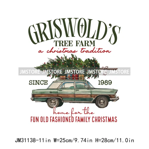 Hot Cocoa Weather Christmas Crew Griswold's Tree Farm Santa North Pole Iron On DTF Transfers Stickers Ready To Press For Hoodies