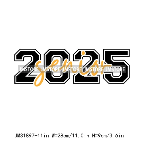 Happy University Graduate Senior Class Of 2025 Decals Iron On DTF Heat Transfer Stickers Ready To Press For Clothes Bags