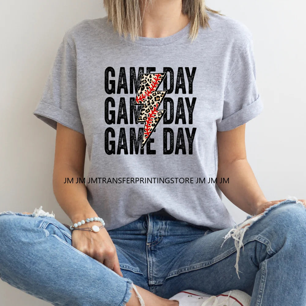 Football Team Game Day Sport Designs Lightning Bolt Football Cheer Love Iron On DTF Heat Transfers Stickers Printing For Clothes