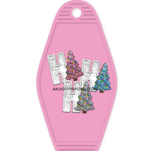 Faux Sparkling Glitter Feeling Frosty High Quality WaterProof UV DTF Sticker For Motel Hotel Keychain Peppermint Season