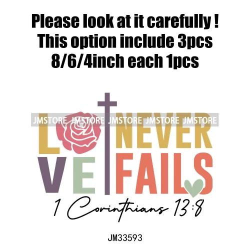 Colorful Faith Jesus God Religious Bible Verse Affirmation Spirits Iron On DTF Transfers Stickers Ready To Press T-shirts Bags