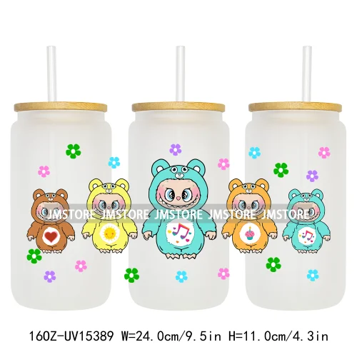 Funny Cartoon Characters Doll Friends 16OZ UV DTF Cup Wraps Ready To Apply Custom Transfer Stickers For Libbey Glass Can Tumbler