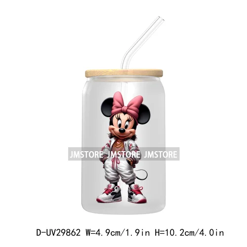 Streetwear Mouse Girl Boy UV DTF Transfer Stickers Decals For Libbey Cold Cups Mugs Tumbler Waterproof Labels Cartoon Characters