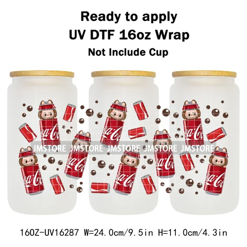 Laboo Cute Cartoon Monsters Soda Coquette UV DTF Stickers Ready To Transfer Cup Wrap Custom Labels For Libbey Can Glass Tumbler