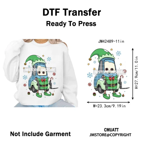 Glasses Cartoon Princess Animal Christmas Brushstroke Festive Vibes Iron on DTF Transfers Stickers Ready to Press for Hoodies