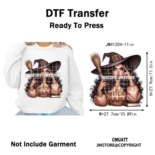 Creepy Killer Mama Club Halloween Spooky Vibes Horror Mom Iron on Washable DTF Transfer Stickers Ready to Press for T-shirts Bag
