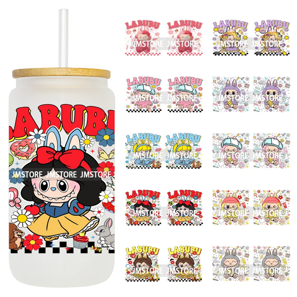 Colorful Cartoon Monster Dolls Princess UV DTF Stickers Ready To Transfer Cup Wrap Custom Labels For Libbey Can Glass Tumbler