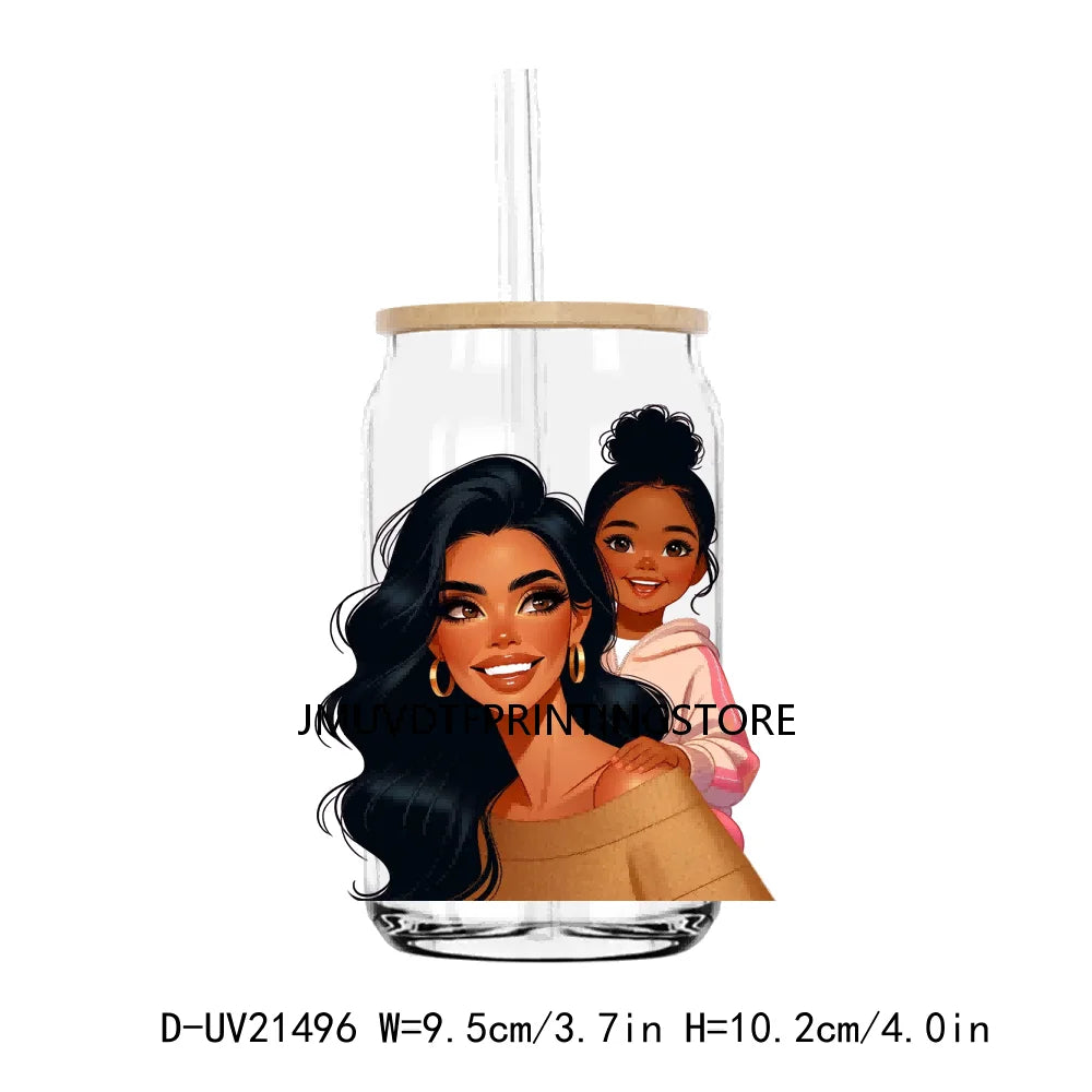 Latina Mama And Daughter UV DTF Transfers Stickers Decals For Libbey Cold Cups Mugs Tumbler Waterproof DIY Logo Mother's Day