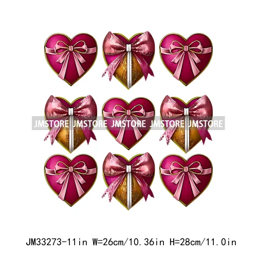 Colorful Love Heart Lips Coquette Happy Valentine's Day Iron On DTF Heat Press Transfers Stickers Ready To Press For Clothing