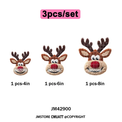Funny Faux Yarn Crochet Christmas Tree Santa Winter Season Iron on DTF Washable Transfers Stickers Ready to Press for Textiles