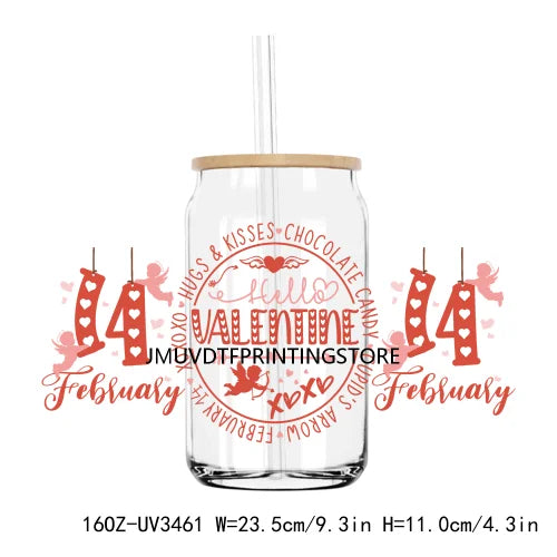 Love Jesus Valentine's Day 16OZ UV DTF Cup Wrap Transfers Stickers Mama Custom Label DIY Waterproof Logo For Libbey Glass Can