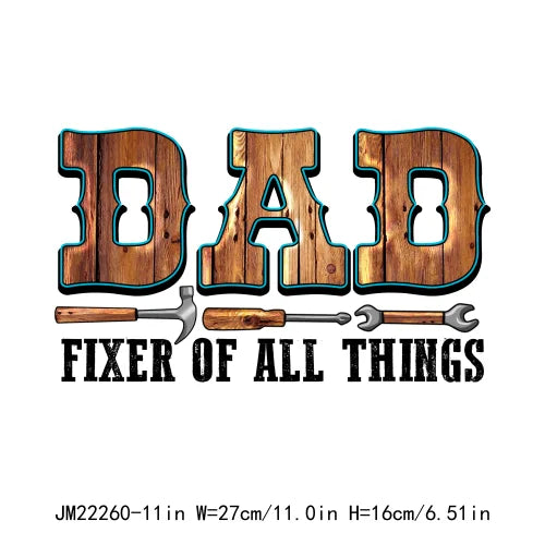 Daddy Is My Hero Sport Dad Printing Decals First Father's Day Together Mas Chingon Papa DTF Transfer Stickers For Sweatshirt