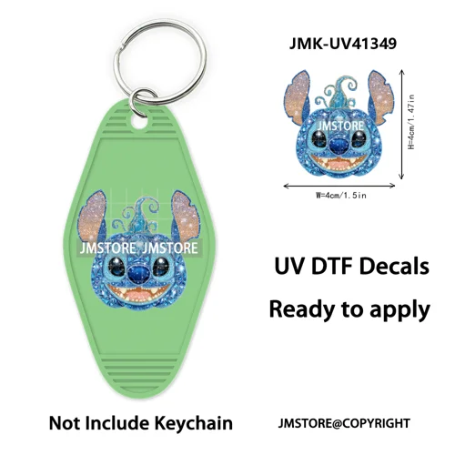 Cartoon Bear Pumpkin Fall Autumn Halloween UV DTF Motel Keychain Wraps Ready To Apply Custom High Quality Hotel Keychain Decals