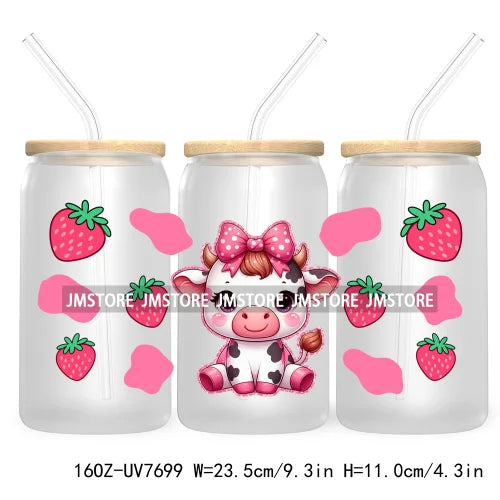 Cartoon Baby Princess Best Friends 16OZ UV DTF Cup Wrap Transfers Stickers For Libbey Glass Can Cups Tumbler Waterproof Labels