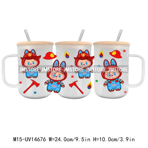 Sports Cartoon Characters UV DTF Cup Wrap Ready To Apply Waterproof High Quality Custom Prints For 15OZ Glass Mug Cup Tumbler