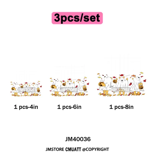 Happy Halloween Nightmare Cartoon Character Pumpkin Skeleton Iron on DTF Washable Transfers Stickers Ready to Press for T-shirts