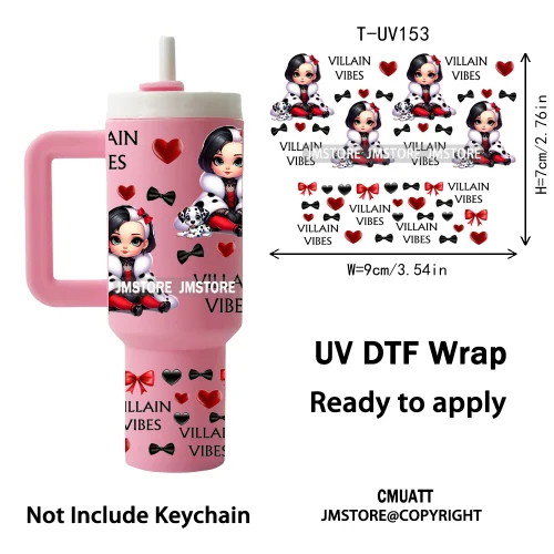 Princess Cartoon Queen Heart Wholesale Bulk UV DTF Wraps Ready To Apply Transfer Stickers Waterproof For Mini Tumbler Keychain