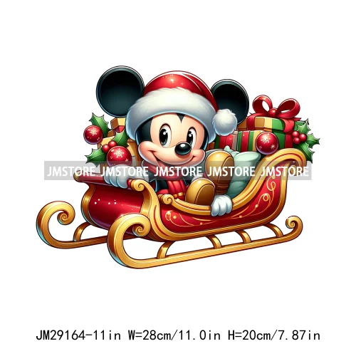Special Delivery Characters Cartoon Santa Claus Christmas Gift Iron On DTF Transfers Stickers Ready To Press For Clothes