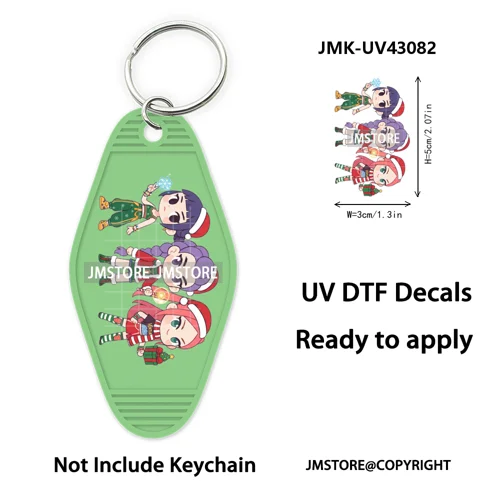 Christmas Kpop Team Demon Hunters Movie UV DTF Keychain Decals Ready To Apply Waterproof Durable Wraps For Hotel Motel Keychain
