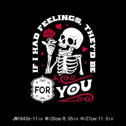 Funny Skeleton Valentine's Day If I Had Feelings They'd Be For You I Steal Hearts Transfer Stickers Ready To Press For T-Shirts