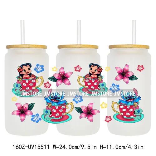 Trendy Cartoon Friends Coffee 16OZ UV DTF Cup Wraps Ready To Apply Waterproof Transfer Stickers For Libbey Glass Can Tumbler