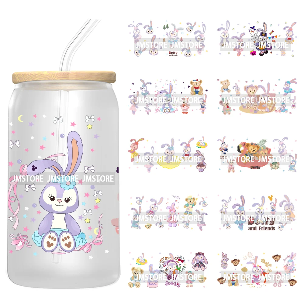 Girly Cartoon Rabbit Dolls UV DTF Stickers Ready to Transfer Cup Wrap Custom Labels DIY Craft For Libbey Can Glass Tumblers Mugs