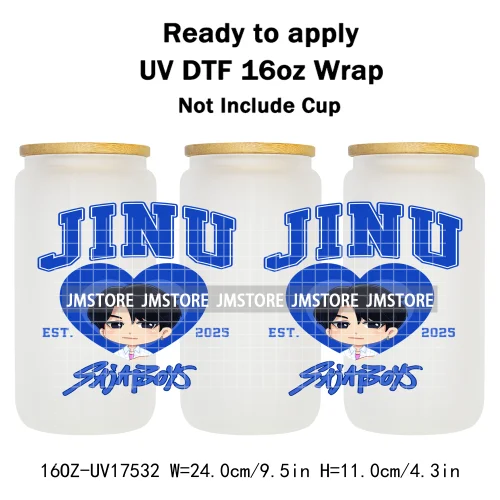 Kpop Demon Boy Band Soda Pop Hunter Girls 16OZ UV DTF Cup Wraps Ready To Apply Waterproof Transfer Stickers For Libbey Glass Can