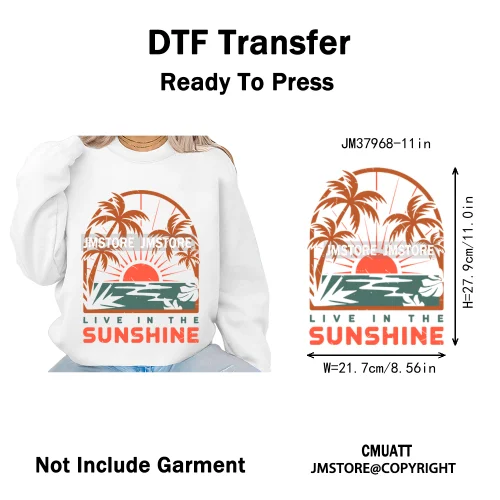 Hello Summer Beach Vibes Stay Cool Live In Sunshine Hot Mom Cowgirl Iron on DTF Transfers Stickers Ready to Press for T-shirts