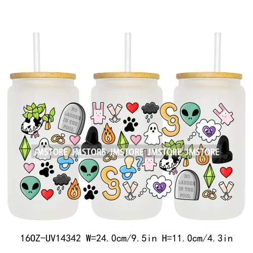 Butterfly Spring Flowers Coquette 16OZ UV DTF Cup Wraps Ready To Apply Waterproof Transfer Stickers For Libbey Glass Can Tumbler