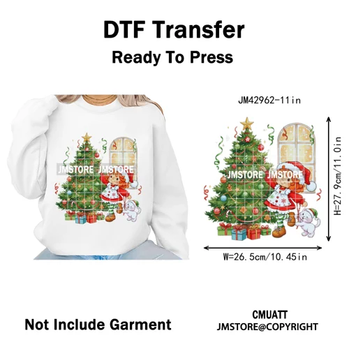 Cartoon Holiday Mouse Gingerbread Baking Christmas Tis The Season Iron on DTF Heat Transfers Stickers Ready to Press for Clothes