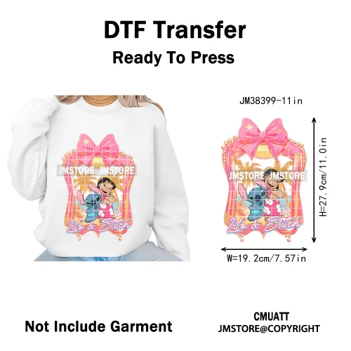 Cute Summer Holiday Life Palm Beach Vibes Cartoon Characters Coquette Iron on DTF Transfers Stickers Ready to Press for Clothing