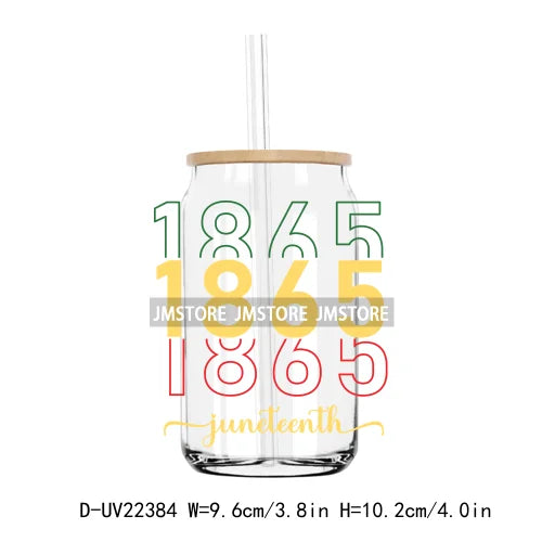 Stepping Into Juneteenth Black History Month UV DTF Transfer Stickers Decal For Libbey Cold Cup Mug Tumbler Waterproof DIY Craft