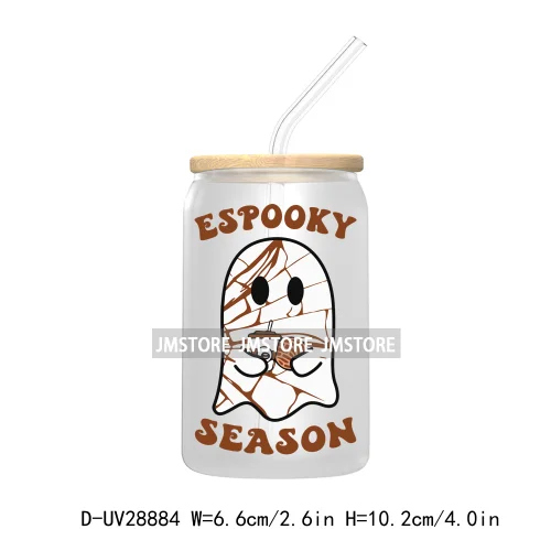 Mexican Ghost Espooky Vibes UV DTF Transfer Stickers Decals For Libbey Cold Cups Mugs Tumbler Conchas And Cucuys Halloween Boo