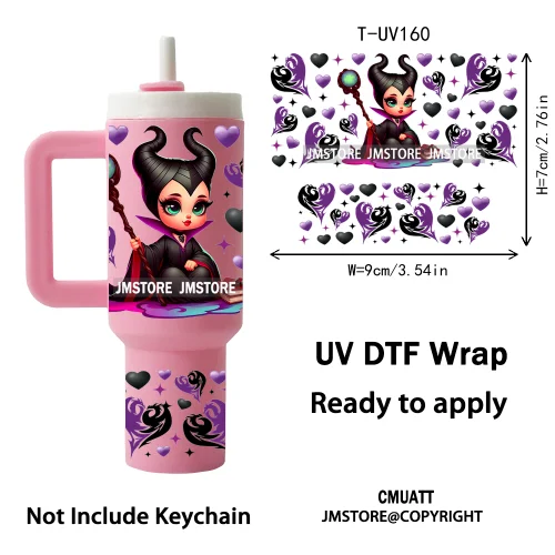 Baby Princess Cartoon Couple Custom UV DTF Stickers Print Tumbler Wraps Ready to Transfer Waterproof For Mini Tumbler Keychain