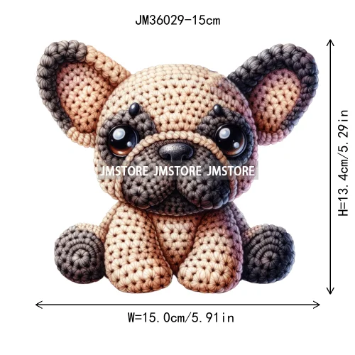 15cm 5.9in Colorful Cute Needle Hook Animal Iron On DTF Heat Transfer Sticker For Clothes Print Vinyl Washable T-Shirt Appliques
