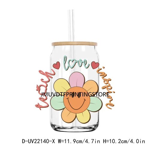 Teach Compassion Kindness Confidence UV DTF Transfers Stickers Decals For Libbey Cold Cups Mugs Tumbler Waterproof DIY Craft