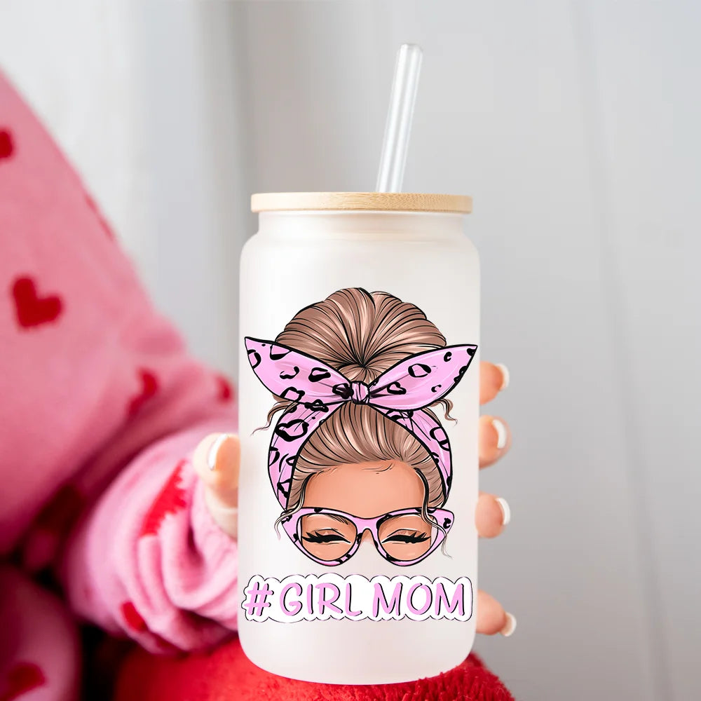 Baby Cartoon Character Coquette UV DTF Transfer Stickers Decals Ready To Apply Waterproof For 16OZ Libbey Glass Can Cups Tumbler