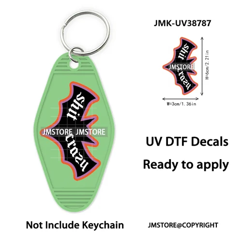 Fall Halloween Quotes Spooky Boo UV DTF Motel Keychain Decal Ready To Ship Durable Transfer Stickers Prints For Hotel Keychain