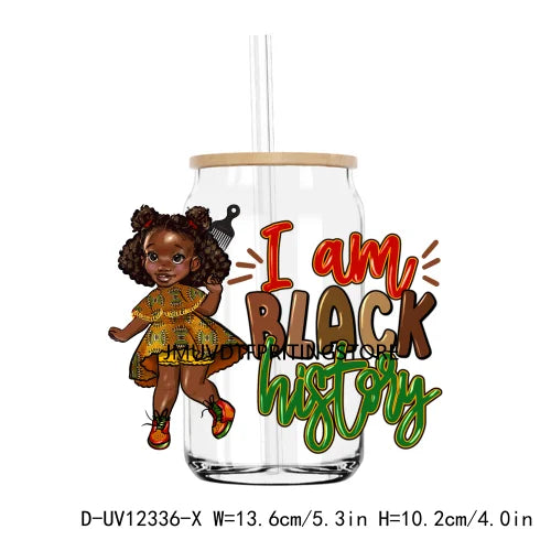 Steppin' into Juneteenth UV DTF Transfer Stickers Decals For Libbey Cold Cups Mugs Tumbler Waterproof DIY Logo Black Nurse Magic