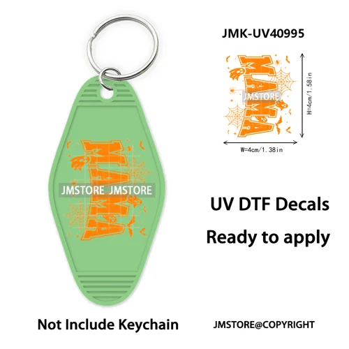 Mama Mini Halloween Spooky Ghosts UV DTF Motel Keychain Decal Ready To Ship Durable Transfer Stickers Prints For Hotel Keychain
