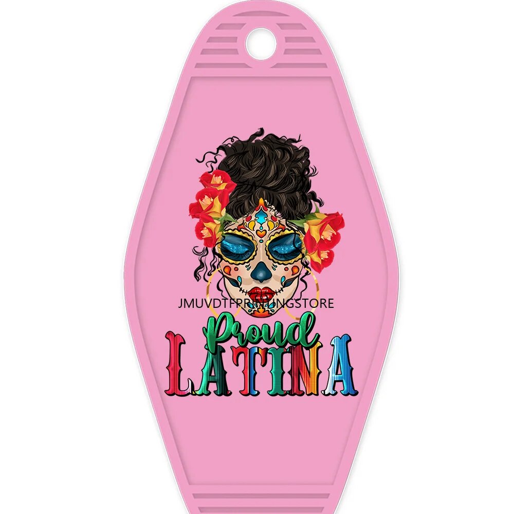 Bonita Mexican Girl Nails High Quality WaterProof UV DTF Sticker For Motel Hotel Keychian Mexico Culture