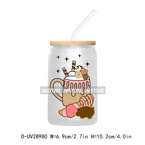 But First Cafecito Y Chisme UV DTF Transfer Stickers Decals For Libbey Cold Cups Mugs Tumbler Coquette Bow Sweet Like Pan Dulce